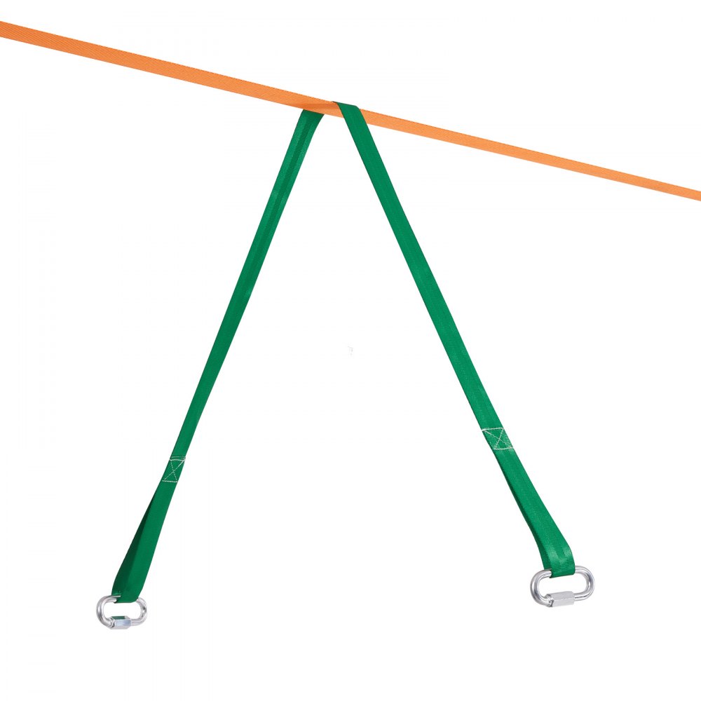 VEVOR Slackline Hindernisse Set 2 x 18,3 m Slacklines 2 x 1,5 m Baumschutz, 226,8 kg Tragkraft Ninja Hinderniskurs, Outdoor-Spielset-Ausrüstung, Hinterhofspielzeug-Trainingsausrüstungsset Orange