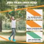 VEVOR Slackline Hindernisse Set 2 x 18,3 m Slacklines 2 x 1,5 m Baumschutz, 226,8 kg Tragkraft Ninja Hinderniskurs, Outdoor-Spielset-Ausrüstung, Hinterhofspielzeug-Trainingsausrüstungsset Orange
