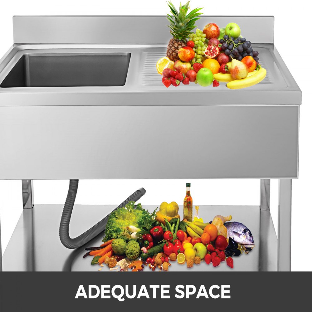 Spültisch 1 Becken L- 1,0 X 0,6m Edelstahlspültisch Edelstahl Gastro Spüle Tisch