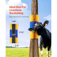 VEVOR Kratzbürste, 2 Stk. Pferdebürste mit 4 Schrauben, 43,5x19x10cm Viehbürste, zur Linderung von Juckreiz & zur Reinigung, Fellpflege, Scheuerbürste, Kratzbaumbürste für Pferde, Schweine & Rinder