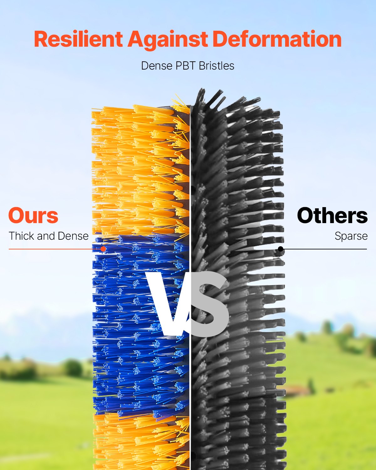 VEVOR Cattle Scratching Brush, 3-Piece Set, Cattle Brush with 6 Screws, 43.5x19x10cm, Scrub Brush for Itching Relief & Cleaning, Grooming, Scratching Post Brush for Horses, Pigs & Cattle