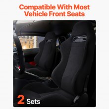 VEVOR Rennsitz verstellbares Renncockpit mit Weitwinkel-Neigung und hochelastischem Schaumstoff 2 Stk. Rennstuhl mit weichem Polyestergewebe und Q235B-Schieber, passend für Rennwagen und Go-Karts