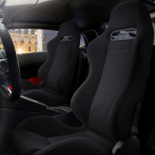 VEVOR Rennsitz verstellbares Renncockpit mit Weitwinkel-Neigung und hochelastischem Schaumstoff 2 Stk. Rennstuhl mit weichem Polyestergewebe und Q235B-Schieber, passend für Rennwagen und Go-Karts