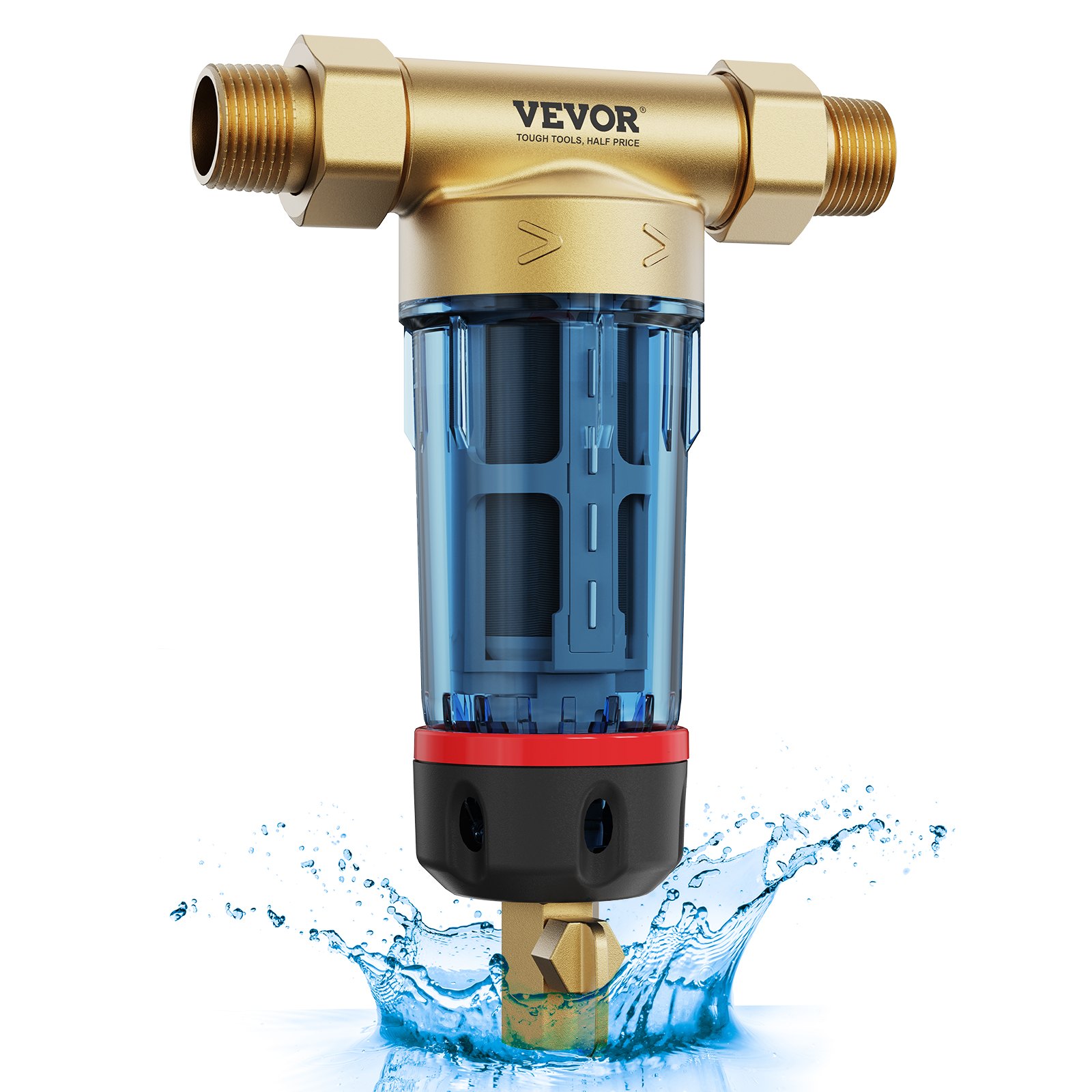 VEVOR Spin-Down-Filter, 40 Mikron-Sedimentfilter für das ganze Haus für Brunnenwasser, 1,9 cm GM + 2,54 cm GM, 4 T/H hohe Durchflussrate, für Wasserfiltersysteme, Sedimentfilter für Brunnenwasser