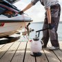 VEVOR Getriebeölpumpe, 7,5 L Fassungsvermögen, Manuelles ATF-Öleinfüllgerät mit 8 ATF-Adaptern & 120 cm Auslass, Ölabsaugpumpe mit HDPE-Tank für Autos & Rasenmäher