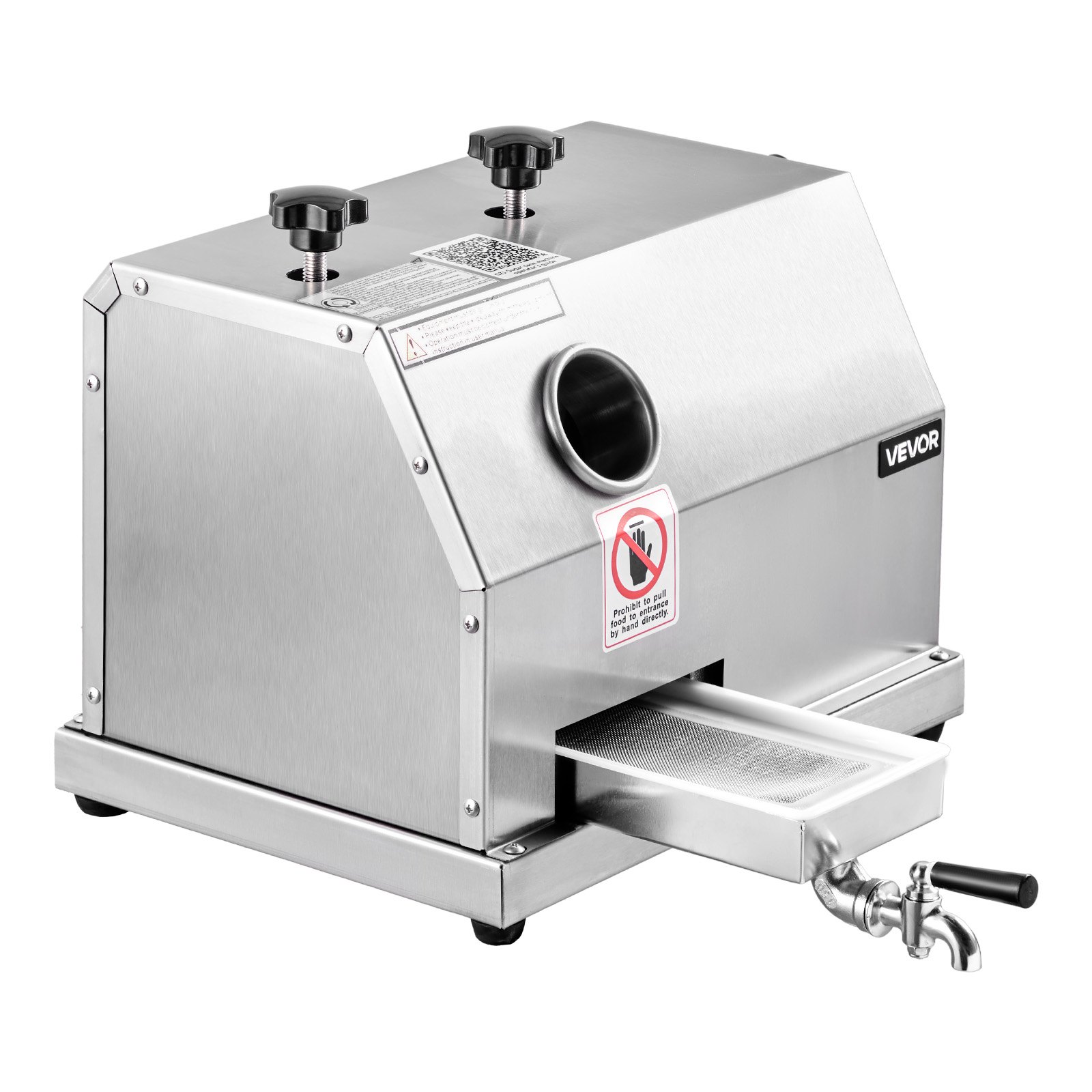 VEVOR Kommerzieller Zuckerrohr-Entsafter, 49,9kg/h Hochleistungs-Zuckerrohr-Entsafter-Maschine mit 3 Edelstahlwalzen, 6,1 cm großer Einlass, manuelle Zuckerrohr-Entsafter-Presse für den privaten/gewerb