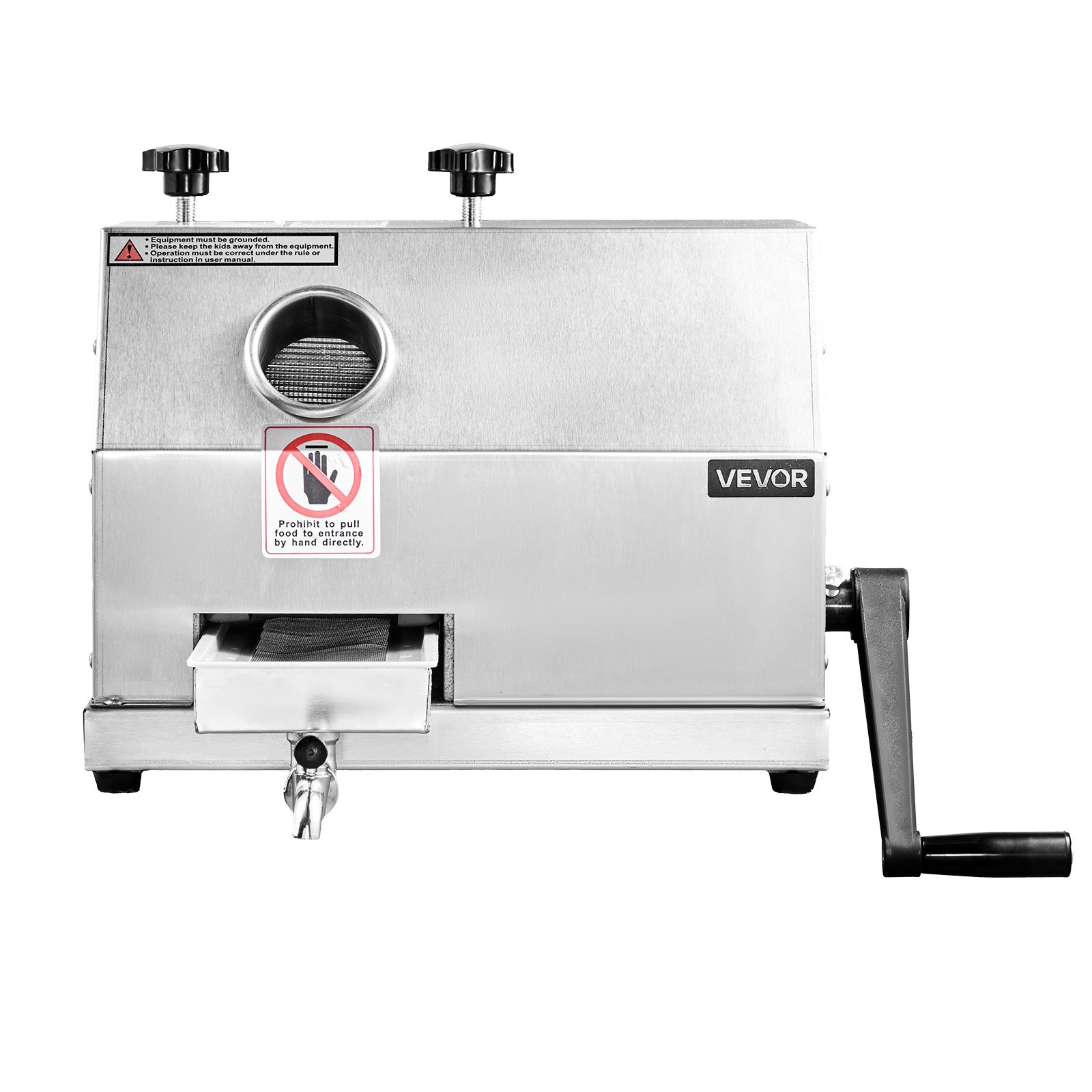 VEVOR Kommerzieller Zuckerrohr-Entsafter, 49,9kg/h Hochleistungs-Zuckerrohr-Entsafter-Maschine mit 3 Edelstahlwalzen, 6,1 cm großer Einlass, manuelle Zuckerrohr-Entsafter-Presse für den privaten/gewerb