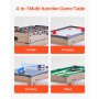 VEVOR 4 in 1 Kombi-Spieltisch-Set Airhockey-Tisch (81 cm), Multi-Kombinationstisch mit Pool-Billard & Hockey & Tischfußball & Pingpong & Pushern & Pucks, für Kinder Familienspielzimmer Büro