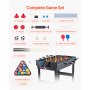VEVOR 4 in 1 Kombi-Spieltisch-Set Airhockey-Tisch (122 cm), Multi-Kombinationstisch mit Airhockey & Pool-Billard & Tischfußball & Pingpong & Pushern & Pucks, Arcade-Tisch für Familienspielzimmer