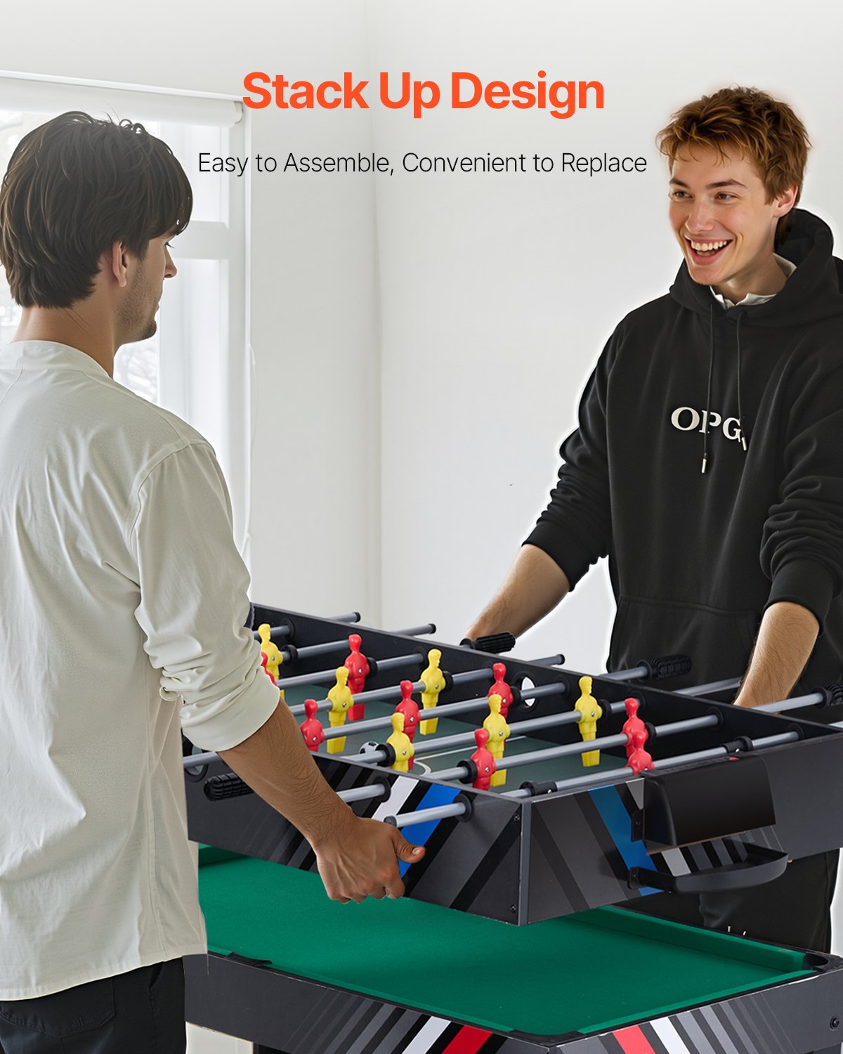 VEVOR 4 in 1 Kombi-Spieltisch-Set Airhockey-Tisch (122 cm), Multi-Kombinationstisch mit Airhockey & Pool-Billard & Tischfußball & Pingpong & Pushern & Pucks, Arcade-Tisch für Familienspielzimmer