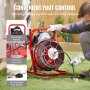 VEVOR Rohrreinigungsmaschine 75 Fuß x 1/2 Zoll, Kanalisationsspirale mit manueller Zuführung, 370 W elektrische Rohrreinigungsmaschine mit 4 Schneidern und luftaktiviertem Fußschalter für 2 bis 4 Zoll Rohre