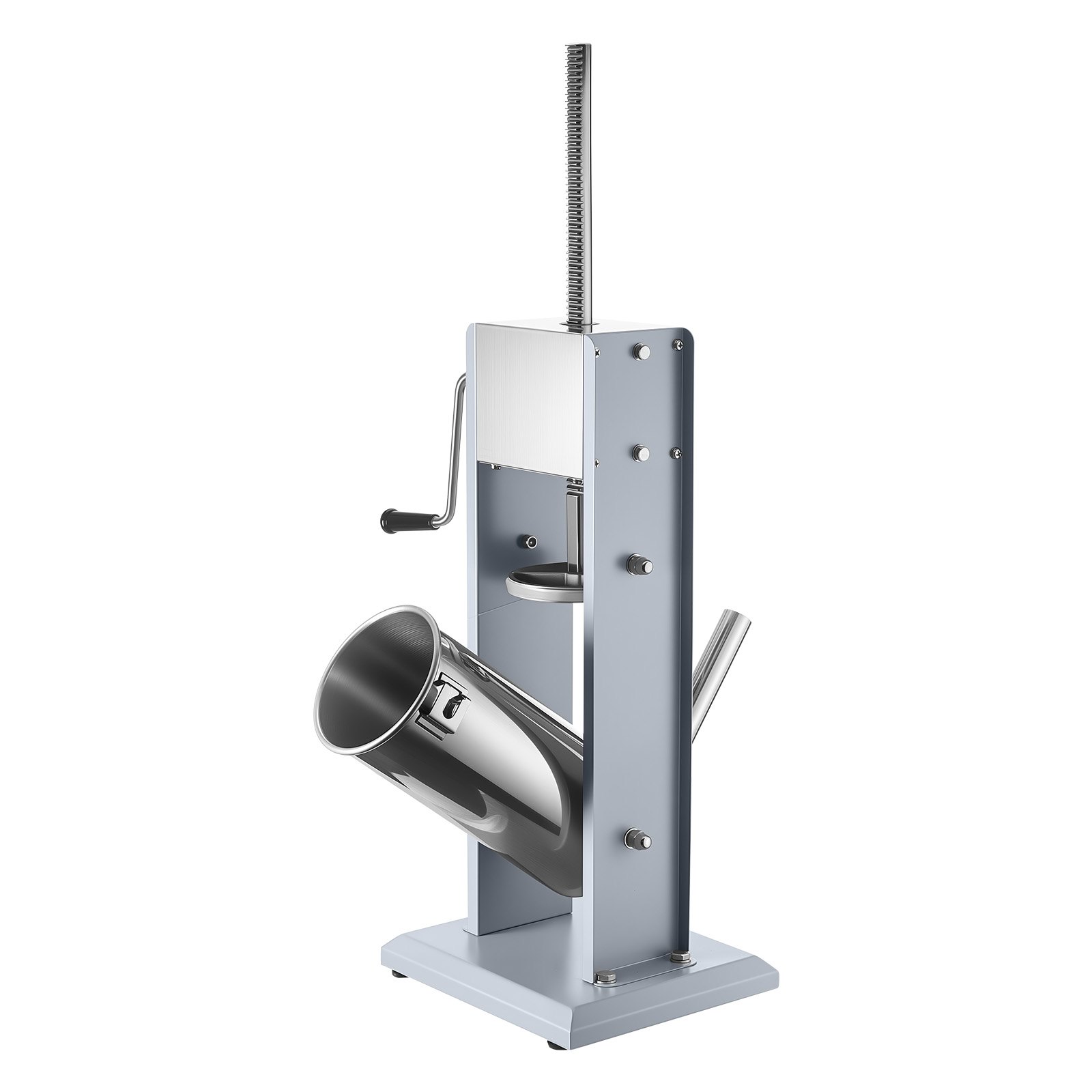 VEVOR Manueller Wurstfüller 5 L, Vertikale Wurstfüllmaschine mit zwei Geschwindigkeiten (Schnell/Langsam) & 5 Füllrohren & Griff, Fleischfüller aus Edelstahl für Gewerblichen & Privaten Gebrauch