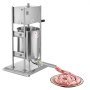 VEVOR manueller Wurstfüller 10 L vertikale Wurstfüllmaschine Fleischfüller mit 2 Geschwindigkeiten (schnell / langsam), Hochleistungsfüller aus Edelstahl mit 5 Wurstfüllrohren, Fleischfüllen