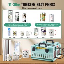 VEVOR Tumbler Hitzpresse 2 Station 11-30oz Becher-Presse Sublimation Presse