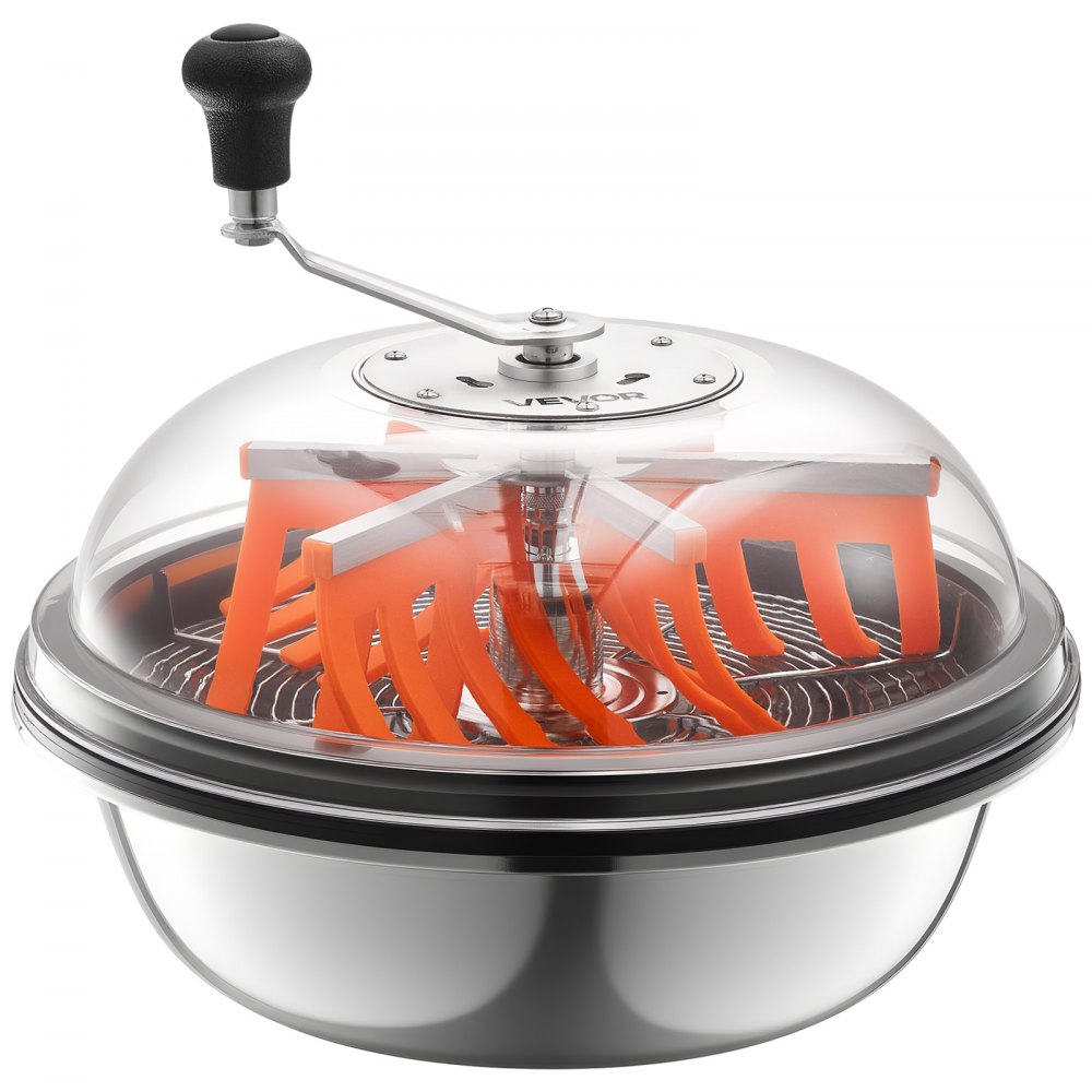 VEVOR Erntemaschine Bowl, 42cm manuell, Bud Trimmer mit Edelstahlklingen, Nass- & Trocken-Hydrokultur-Schneidemaschine, gedrehter Schleuderschnitt für Pflanzen, Blätter, Knospen, Blumen