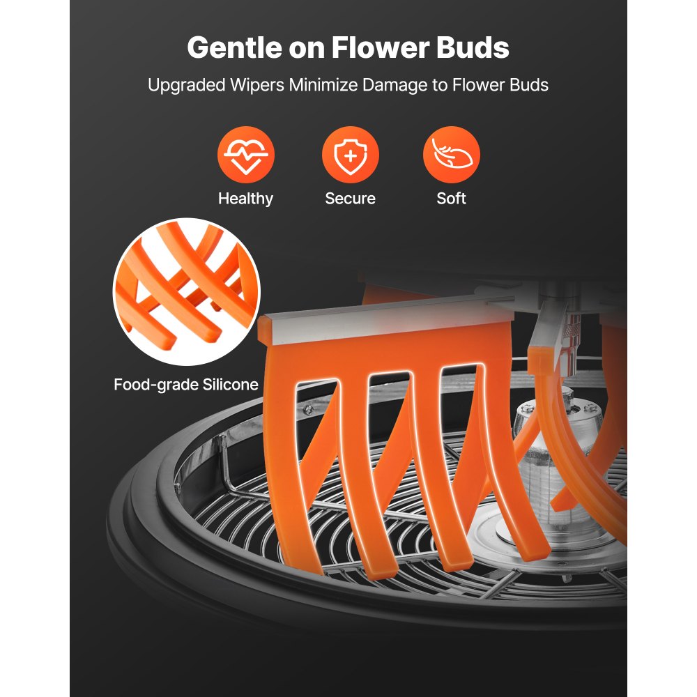 VEVOR Erntemaschine, 600 cm manueller Blattschüsseltrimmer, mit Edelstahlklingen, Nass- & Trocken-Hydrokultur-Schneidemaschine, gedrehter Schleuderschnitt für Pflanzen, Blätter, Knospen, Blumen