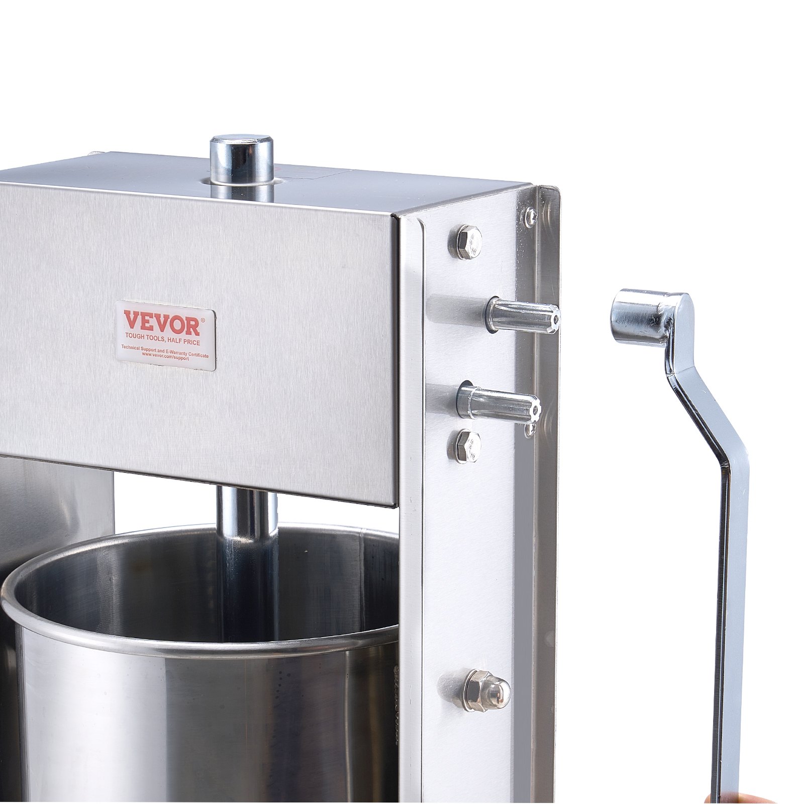 VEVOR Manueller Wurstfüller, 15 l / 30 Pfund vertikale Wurstmaschine, Fleischfüller mit zwei Geschwindigkeiten, aus lebensmittelechtem 304 Edelstahl, inkl. 5 Füllrohren, für Zuhause, Küche, Restaurant, Gewerbe
