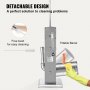 VEVOR Manueller Wurstfüller Wurstfüllmaschine 5 L, Edelstahl + Aluminium Professionelle Silberne Wurstmaschine inkl. 37  / 30  / 21 / 15 mm Füllrohre, 2-Gang-Getriebe Vertikale Wurstpresse Handkurbel