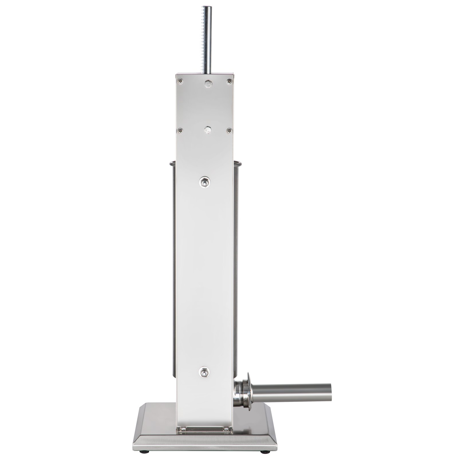 VEVOR Manueller Wurstfüller Wurstfüllmaschine 7 L, Edelstahl + Aluminium Professionelle Silberne Wurstmaschine inkl. 37  / 30  / 21 / 15 mm Füllrohre, 2-Gang-Getriebe Vertikale Wurstpresse Handkurbel