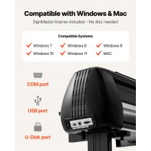 VEVOR Vinylschneidemaschine mit 87 cm max. Zufuhrbreite & Doppelklingen & LED-Anzeige, Plottermaschine Vinyl-Schneideplotter-Set mit Signmaster-Software, kompatibel mit Windows und macOS