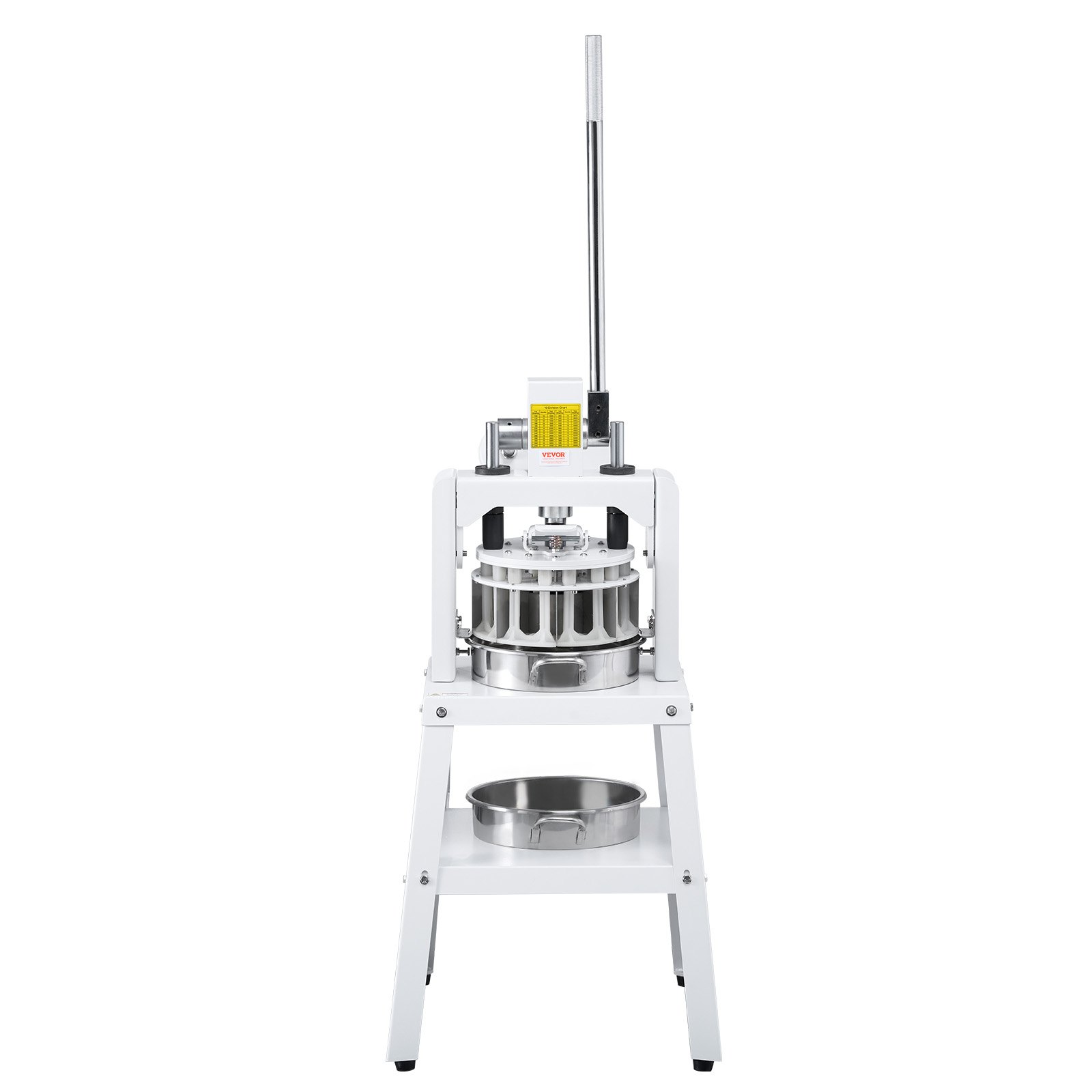 VEVOR Teigteiler 10-teilige manuelle Teigteilermaschine, 120–560 g vertikaler Handpresse-Teigschneider mit Tablett und Klinge aus 304er-Edelstahl, Brotbackautomat für Bäckerei, Restaurant, Gewerbe
