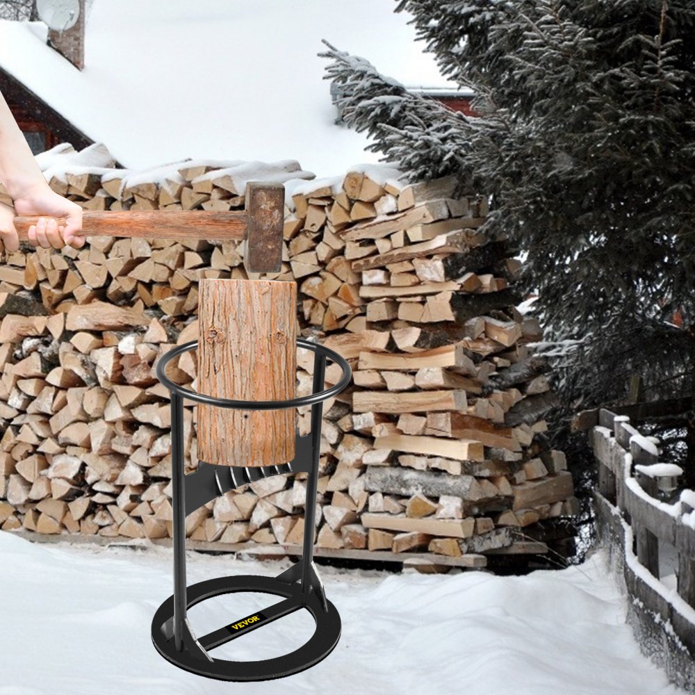 VEVOR Manueller Holzspalter aus Q235-Stahl Tragbarer Brennholzspalter 22,7x33 cm Holzspaltwerkzeug Arbeitssparend Brennholz Splitter Stahlkeilspitze Kaminholzspalter für Heim- und Outdoor-Camping