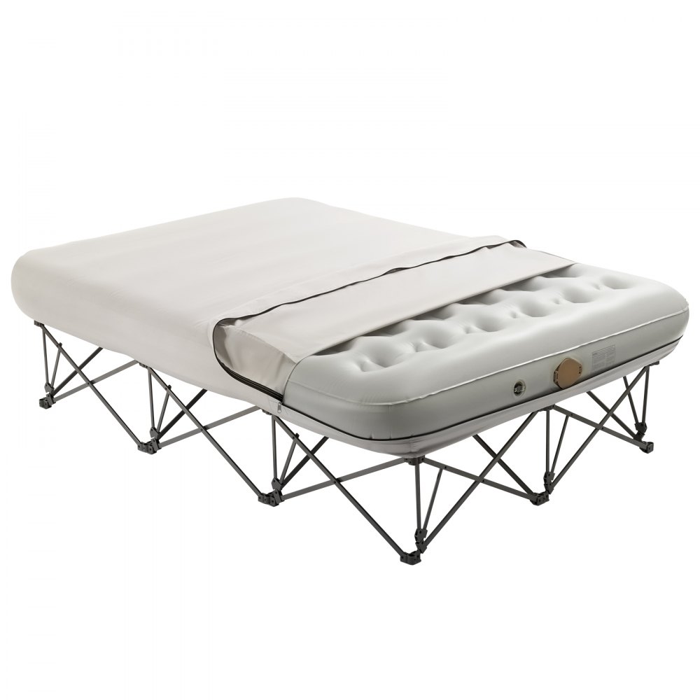 VEVOR Luftmatratze Twin mit Rahmen, Aufblasbare Matratze für 2 Personen mit Pumpe und Rolltasche, max. 272 kg, Schnell Aufblasendes Luftbett für Zuhause, Gäste und Camping, 2000x1505x580 mm