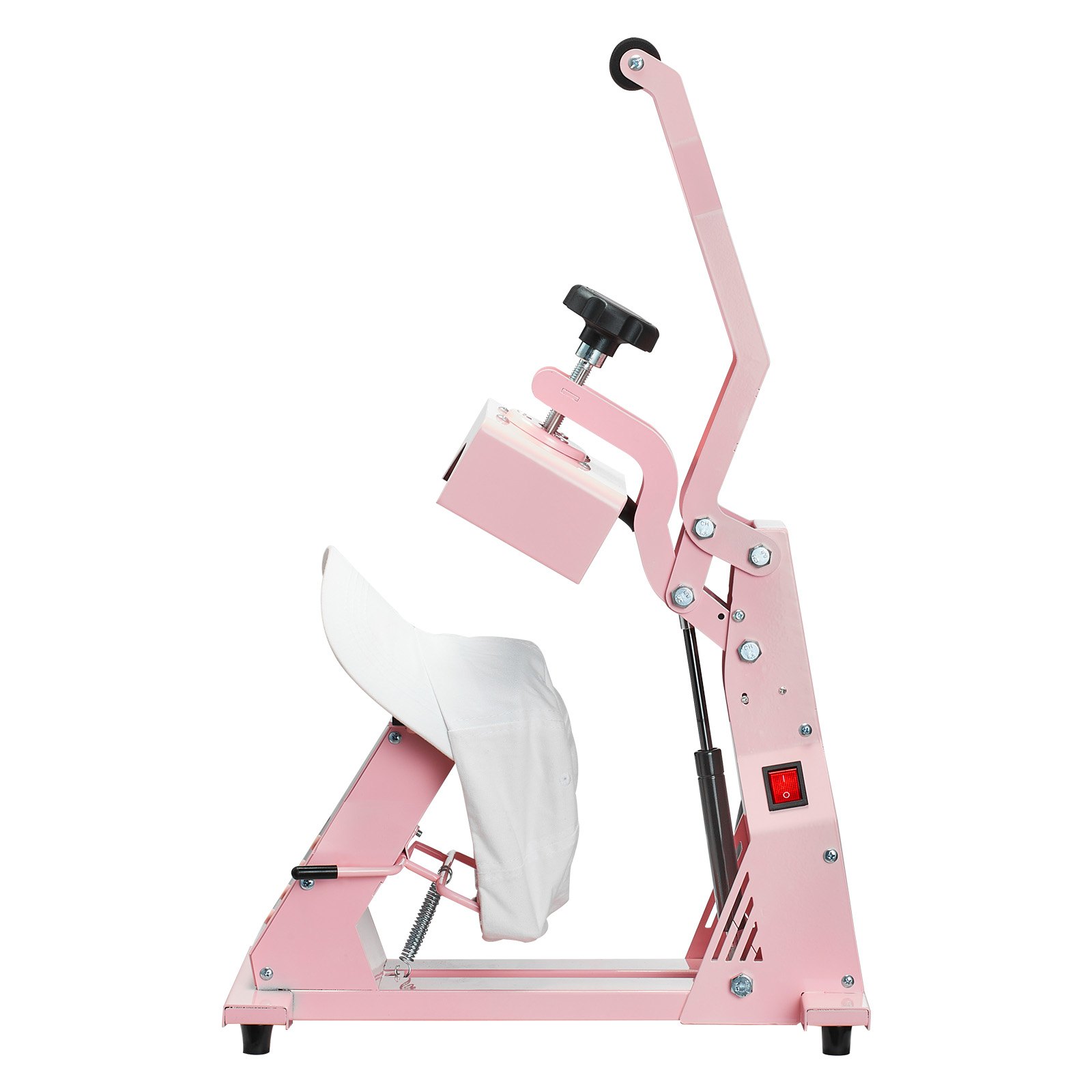 VEVOR Hutpresse mit 2 austauschbaren Platten (160 x 65 mm / 160 x 80 mm), Hut-Hitzepresse mit präziser Temperatur- und Zeitregelung, Mützenpresse Heat Press für Stirnbänder Gesichtsmasken Rosa