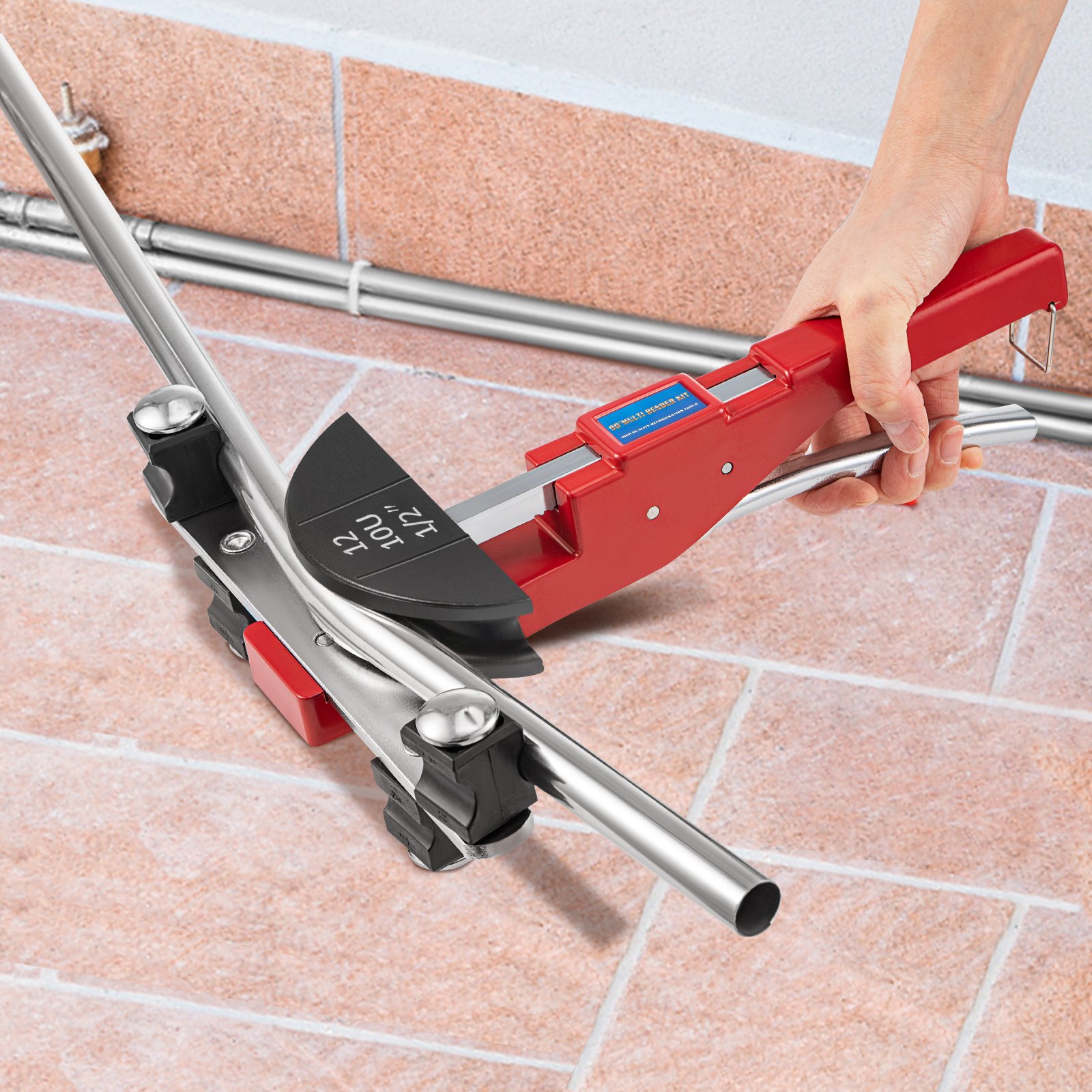 VEVOR Rohrbieger, 7 Matrizen 6-22 mm Ratschen-Rohrbiegegerät-Set, 90°-Handrohrbieger mit Rückbiegevorsatz, 10 KN Biegekraft Handbiegemaschine