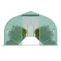 VEVOR begehbares Tunnel-Gewächshaus, 29,5 x 9,8 x 6,6 Fuß Foliengewächshaus-Tunnel, Spitzdach-Pflanzengewächshaus mit verzinktem Stahlrahmen, grüner PE-Abdeckung, aufrollbarer Reißverschlusstür und 12 Fenstern für den Außenbereich