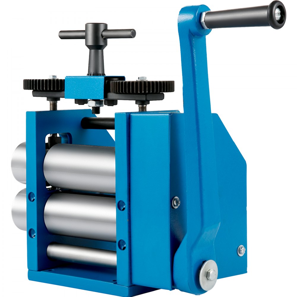 VEVOR Manuelle Walzwerk Maschine 110 mm, Schmuckherstellung übersetzungsverhältnis: 1:2,5, Schmuck Tablettierung, Manuelle Kombination Walzwerk, Pressdicke 0,1 bis 7 mm, Gusseisen & 40 Chromstahl
