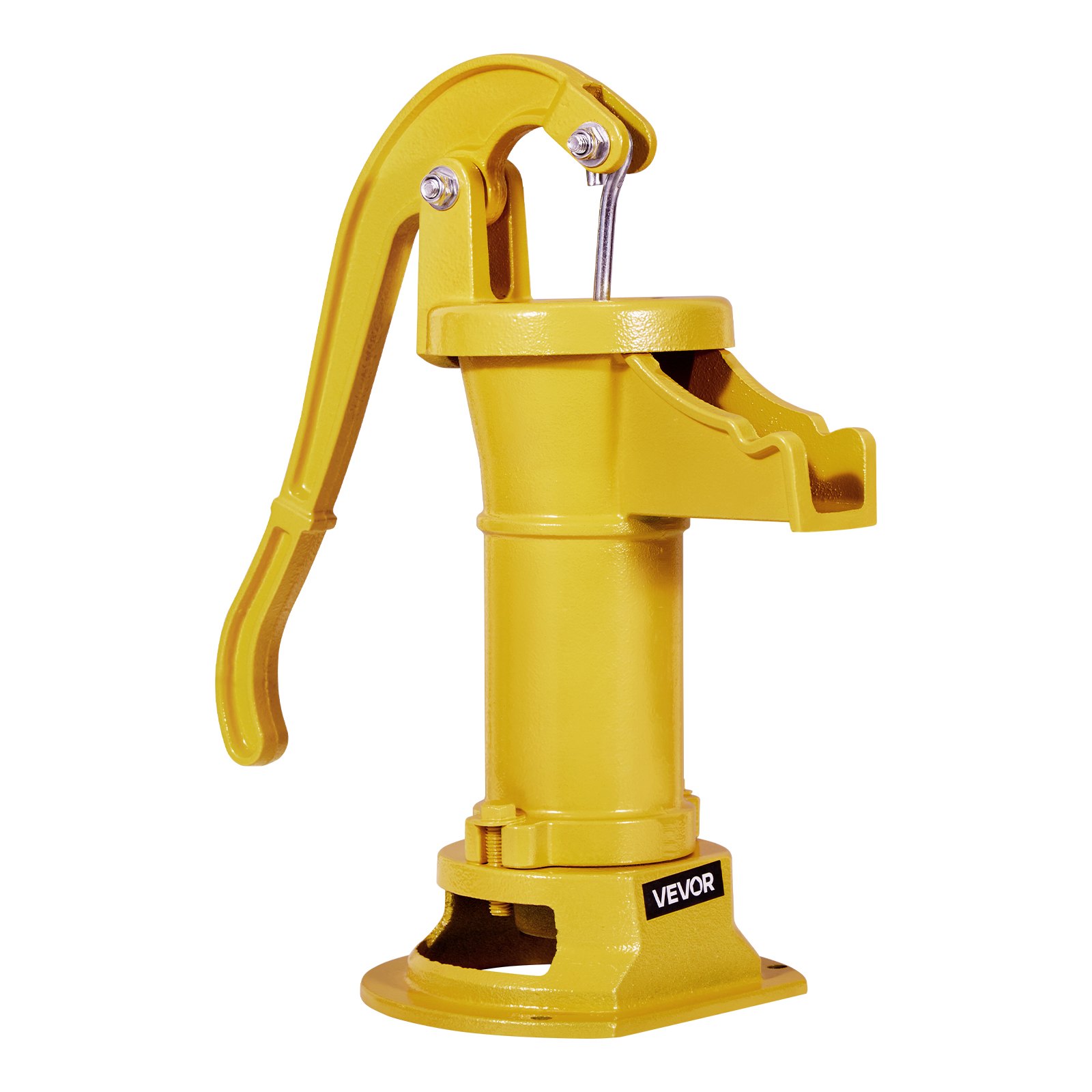 VEVOR Well Hand Pitcher Pump, 25 ft Maximum Lift, Antique Cast Iron Manual Hand Water Pump, NPT 1-1/4 in Connection, Easy Installation, Old Fashioned for Outdoor Garden, Pond, Backyard, Farm, Yellow