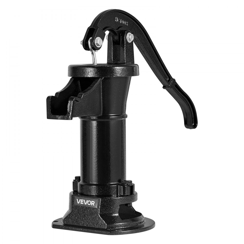 VEVOR Well Hand Pitcher Pump, 25 ft Maximum Lift, Antique Cast Iron Manual Hand Water Pump, NPT 1-1/4 in Connection, Easy Installation, Old Fashioned for Outdoor Garden, Pond, Backyard, Farm, Black