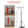 VEVOR Boxsackständer Boxsackhalter Trainingsgerät aus Stahl (65 kg belastbar) höhenverstellbares freistehendes Sandsackgestell Ständer mit beschwerter Basis, Trainingsgerät für Fitness-Studio