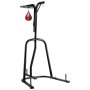 VEVOR 2 in 1 Boxsackständer Trainingsgerät Sandsackgestell aus Stahl, höhenverstellbare Boxsackhalterung (65 kg belastbar), Fitnessgerät Standboxtrainer für Fitness-Studio Boxing Schwarz