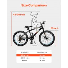 VEVOR Mountainbike 7 Geschwindigkeit Carbon Stahl Doppel Scheibenbremse MTB