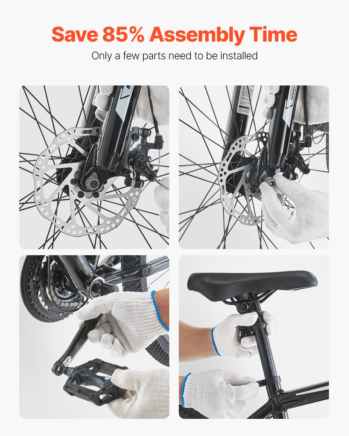 VEVOR Mountainbike MTB-Fahrrad (73,66 cm) mit 21 Gängen, Komfortsattel, Doppelscheibenbremsen, Rahmen aus Aluminiumlegierung, Sportfahrrad für Männer und Frauen, Trail Snow