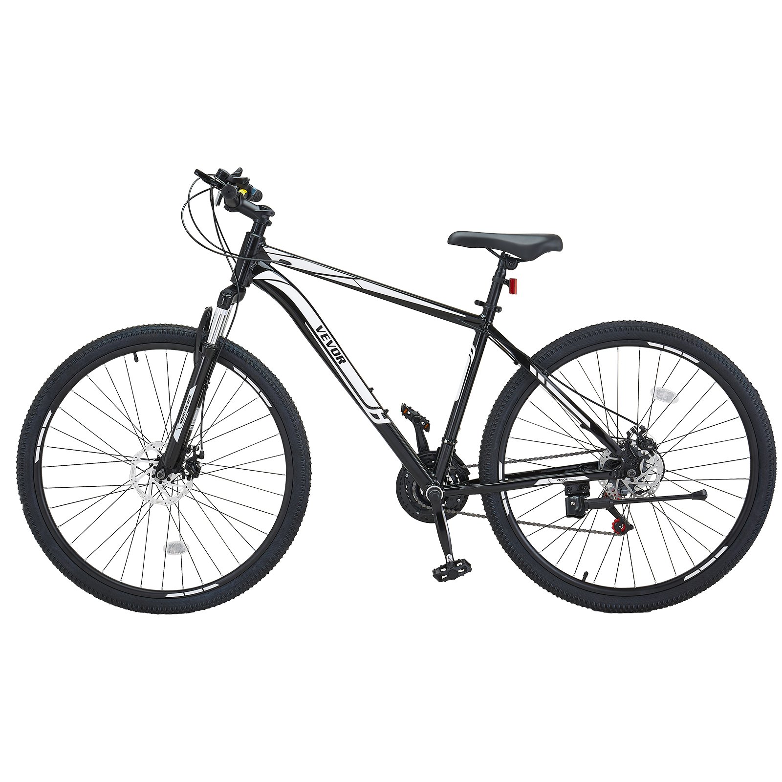 VEVOR Mountainbike MTB-Fahrrad (73,66 cm) mit 21 Gängen, Komfortsattel, Doppelscheibenbremsen, Rahmen aus Aluminiumlegierung, Sportfahrrad für Männer und Frauen, Trail Snow