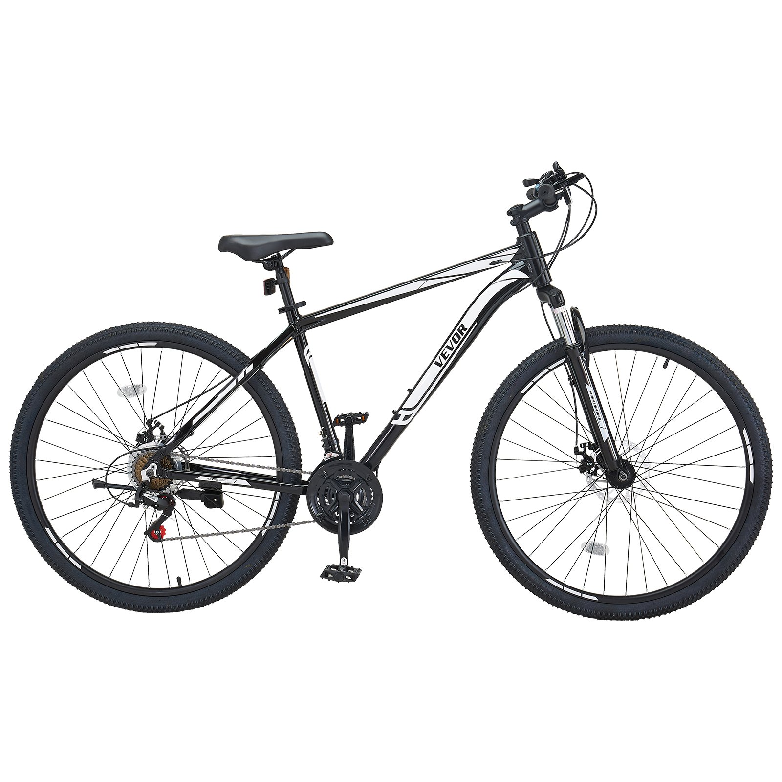 VEVOR Mountainbike MTB-Fahrrad (73,66 cm) mit 21 Gängen, Komfortsattel, Doppelscheibenbremsen, Rahmen aus Aluminiumlegierung, Sportfahrrad für Männer und Frauen, Trail Snow