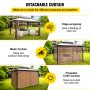 VEVOR Pavillion Dachmaß 3 x 3.6 m, Garten Pavillion Wasserdicht und Doppelschicht, Faltpavillon mit Rostfreien Aluminiumrahmen, Moskitonetz Pavillon in Braun für 6-8 Personen