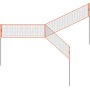 VEVOR Volleyballnetz Höhenverstellbares Volleyballnetz Set, 4,3 x 2,2 m Tragbarer Beachvolleyball-Netz, Orange Volleyballnetz Faltbare Volleyballnetz mit Volleyball & Tragetasche, für Garten, Strand