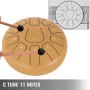 VEVOR 11 Töne 10 Zol Zungentrommel Golden Percussion Instrument Tamburin Major Hand Tank Zungentrommel