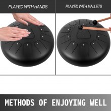 VEVOR Stahlzungen Trommel Handpan 12\'\' 11 Töne Steel Tongue Drum Mit Tasche Schlägel
