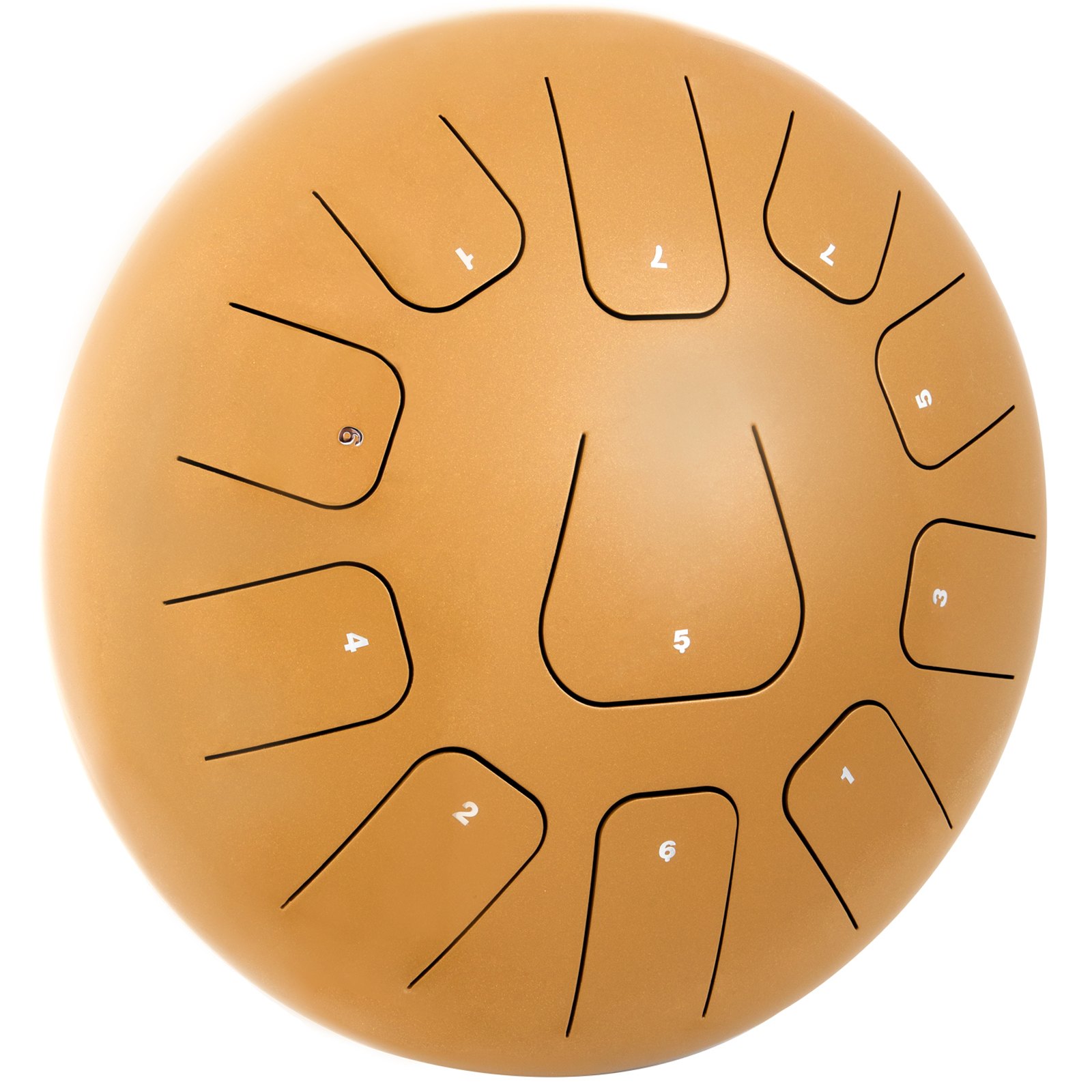 VEVOR Stahlzungentrommel 11 Noten Tamburin 12 Zoll Handpan 6lbs Goldenes Musikinstrument Musikausbildung