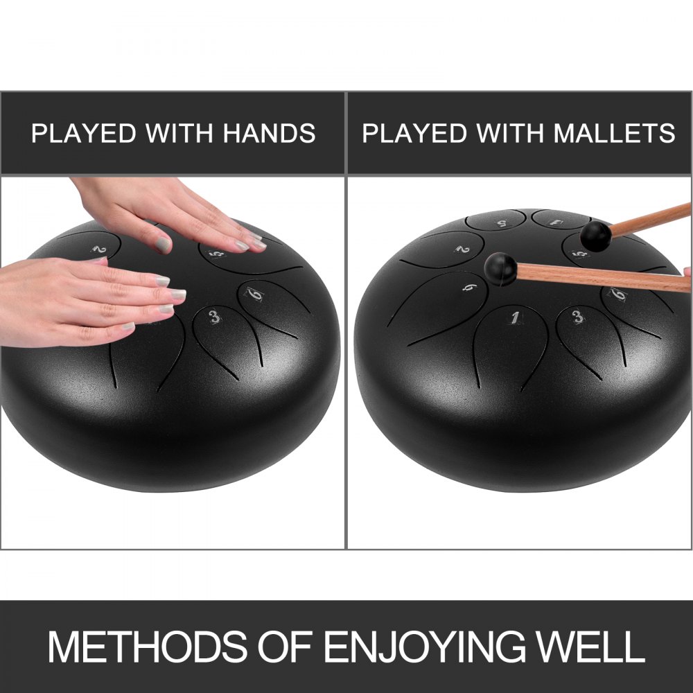 Stahlzungen Trommel Handpan 8" 8 Töne Steel Tongue Drum Mit Tasche Und Schlegel