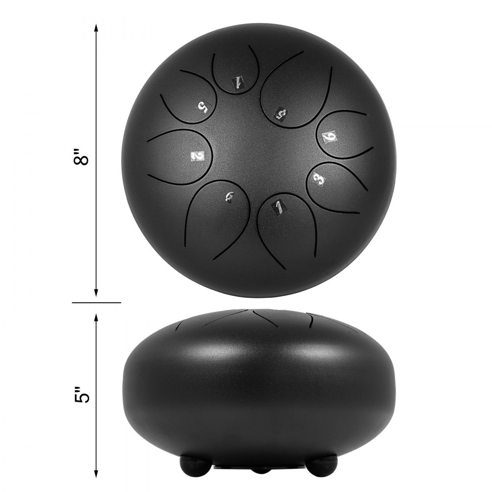 Stahlzungen Trommel Handpan 8" 8 Töne Steel Tongue Drum Mit Tasche Und Schlegel
