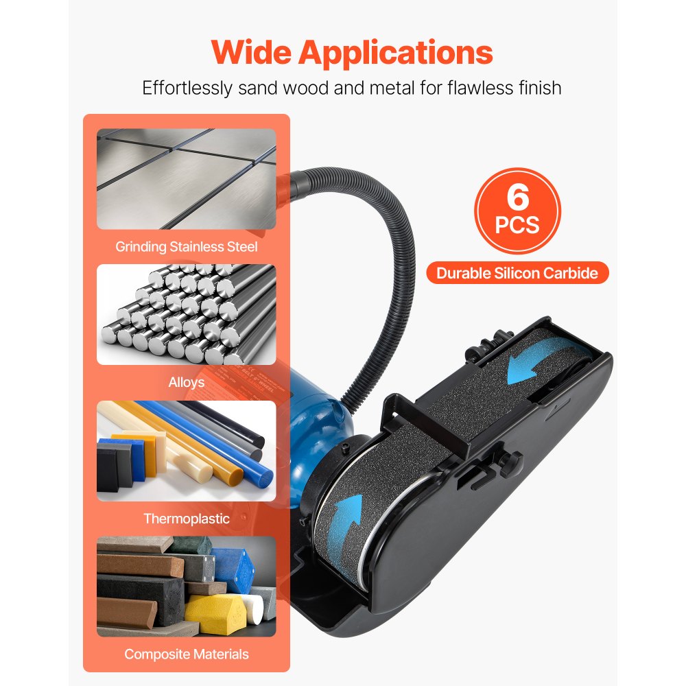 VEVOR Schleifbänder, 50x1830mm, 6 Stk. (120/240/400/600/800/1000 Körnungen), aus Siliziumkarbid, Bandschleifpapier Bandschleifer, für Metallbearbeitung, Verbundwerkstoffe & Kunststoffveredelung