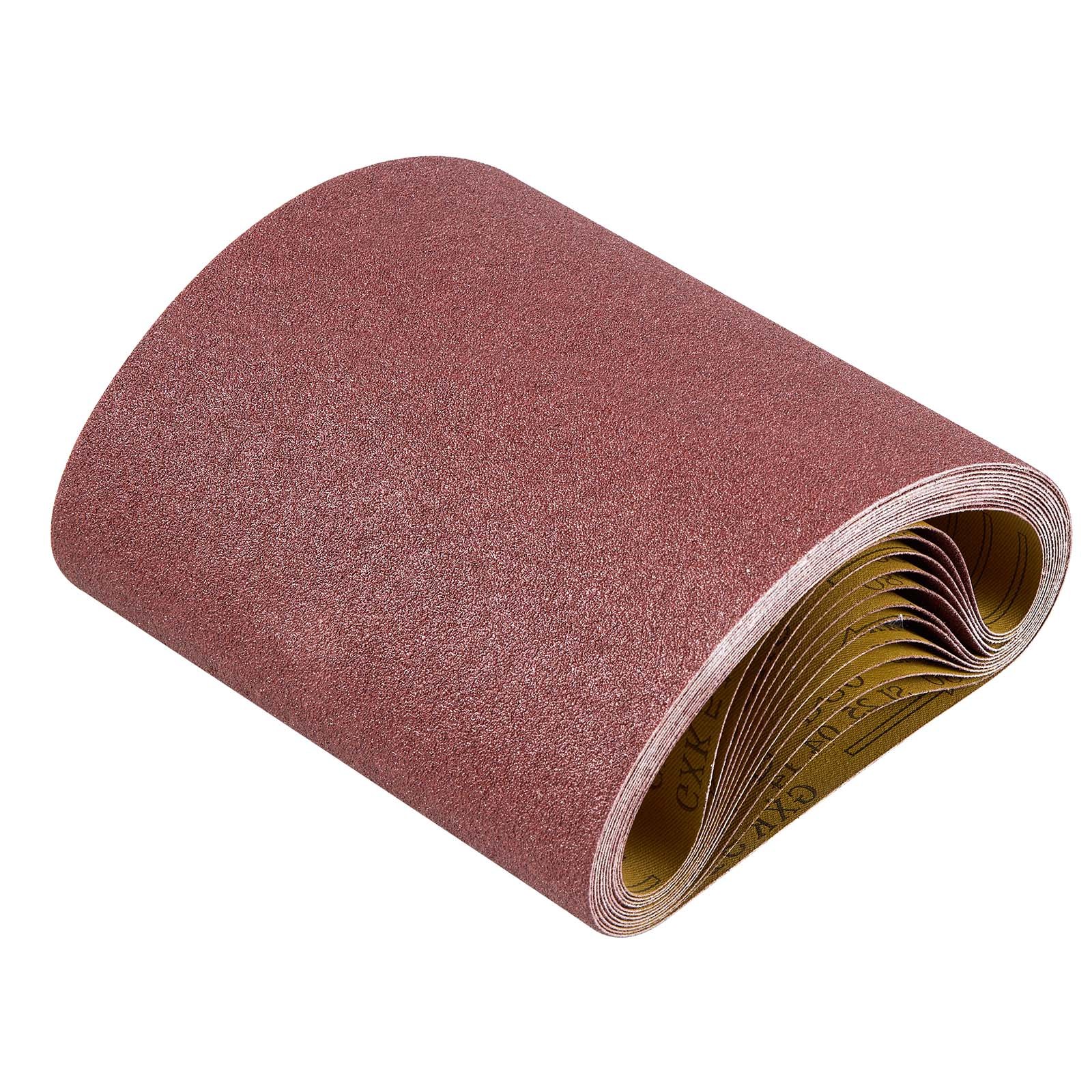 VEVOR Schleifbänder, 202 x 485 mm Schleifpapier für Bandschleifer, 12 Stück 80-Körnung, Gewebe-Schleifband aus Aluminiumoxid, Ideal für Holzbearbeitung, Stahl, Aluminium, Nichteisenmetalle