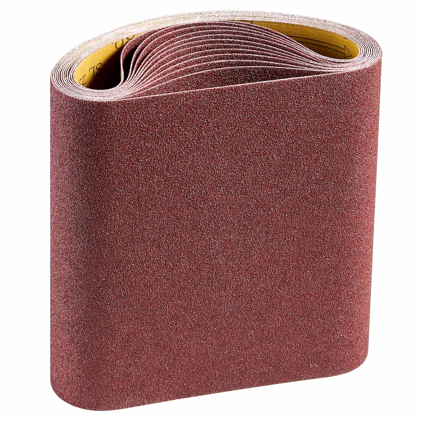 VEVOR Schleifbänder, 202 x 485 mm Schleifpapier für Bandschleifer, 12 Stück 80-Körnung, Gewebe-Schleifband aus Aluminiumoxid, Ideal für Holzbearbeitung, Stahl, Aluminium, Nichteisenmetalle