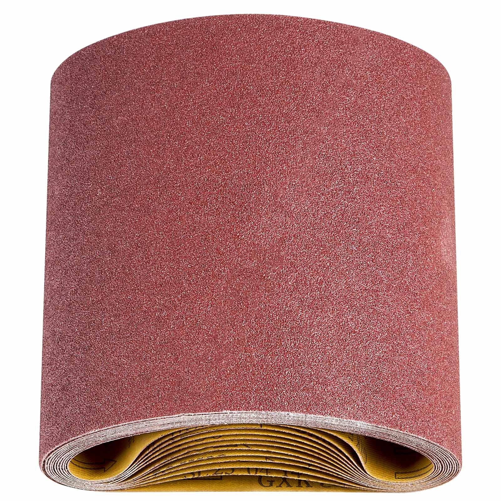 VEVOR Schleifbänder, 202 x 485 mm Schleifpapier für Bandschleifer, 12 Stück 80-Körnung, Gewebe-Schleifband aus Aluminiumoxid, Ideal für Holzbearbeitung, Stahl, Aluminium, Nichteisenmetalle